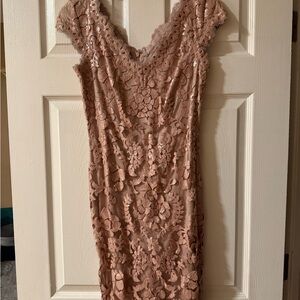 Elegant Lace Dress in Blush Pink